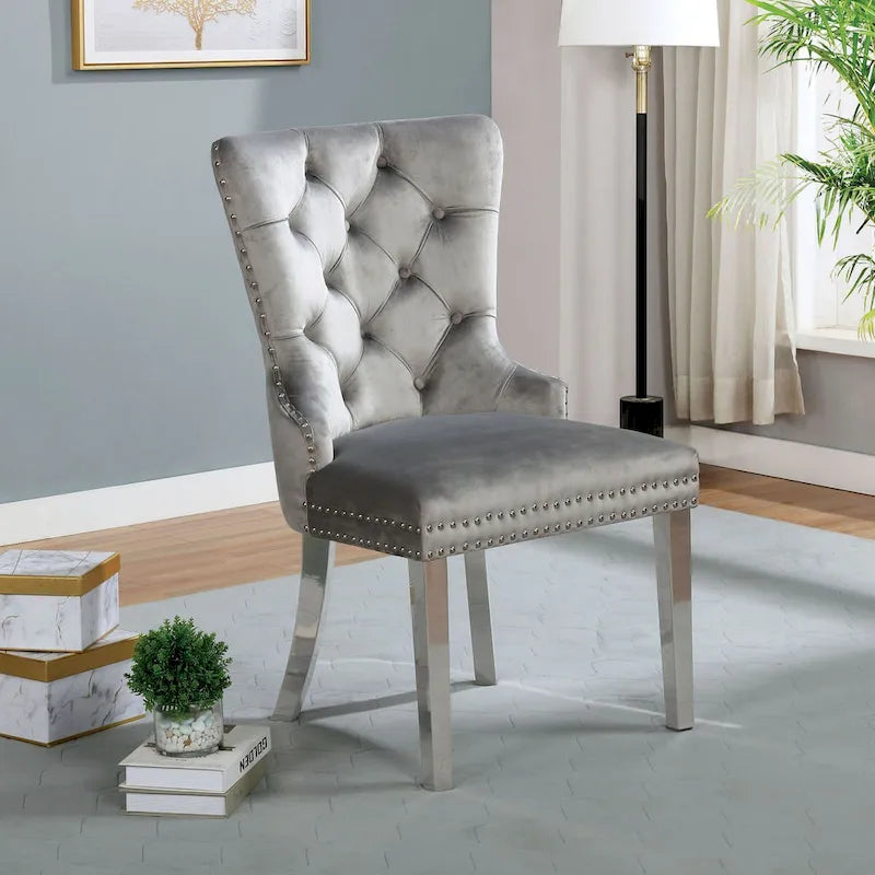 Lemm Contemporary Grey Metal 5-Piece Dining Table Setby Furniture of America