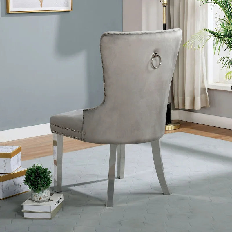 Lemm Contemporary Grey Metal 5-Piece Dining Table Setby Furniture of America