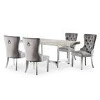 Lemm Contemporary Grey Metal 5-Piece Dining Table Setby Furniture of America