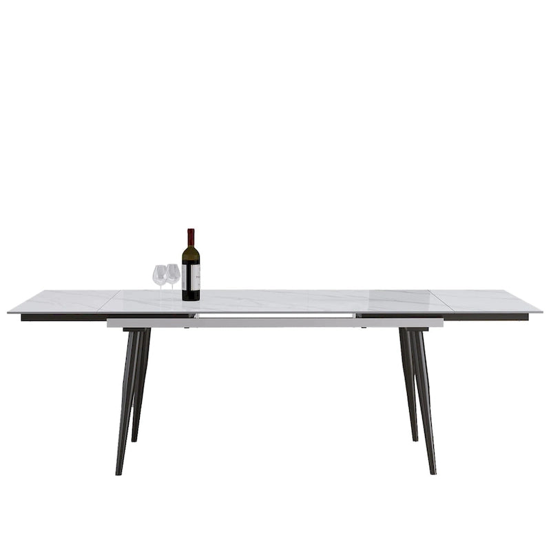 9 - Piece Extendable Sintered Stone Dining Table Dining Set for 8 Person