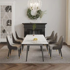 9 - Piece Extendable Sintered Stone Dining Table Dining Set for 8 Person