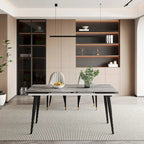 9 - Piece Extendable Sintered Stone Dining Table Dining Set for 8 Person