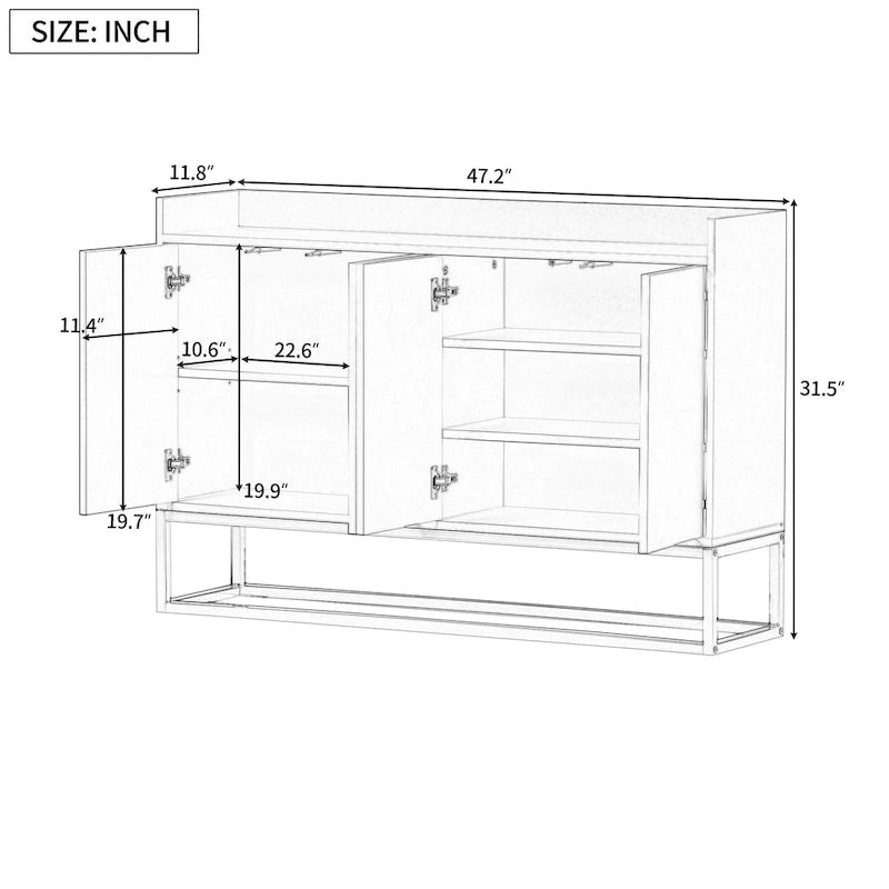 Kitchen Buffet Sideboard Coffee Bar Cabinet Accent Storage Cabinet Server Table
