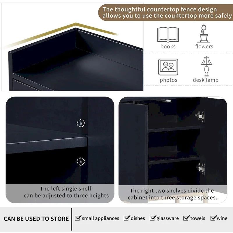 Kitchen Buffet Sideboard Coffee Bar Cabinet Accent Storage Cabinet Server Table