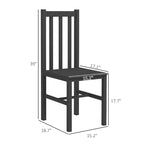 HOMCOM Dining Chairs, Set of 2 Farmhouse Kitchen & Dining Room Chairs with Slat Back, Pine Wood Seating for Living Room