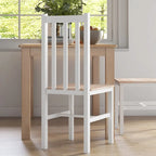 HOMCOM Dining Chairs, Set of 2 Farmhouse Kitchen & Dining Room Chairs with Slat Back, Pine Wood Seating for Living Room