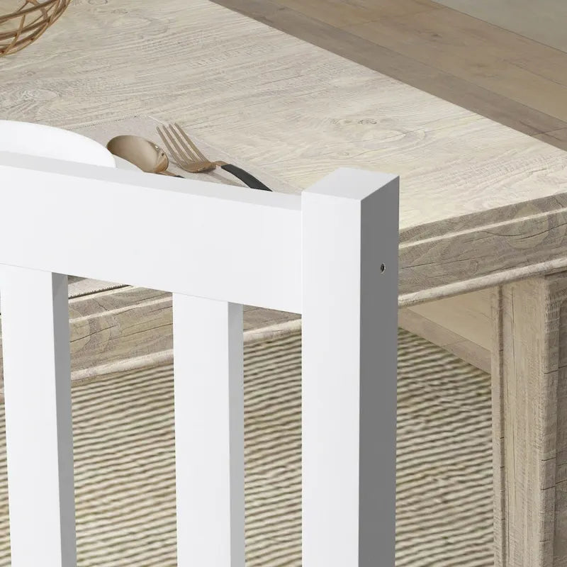 HOMCOM Dining Chairs, Set of 2 Farmhouse Kitchen & Dining Room Chairs with Slat Back, Pine Wood Seating for Living Room