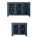 2-Piece Floral Storage Buffet Sideboard Set - 55 & 38 in Width - 55 & 38 in Width