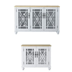 2-Piece Floral Storage Buffet Sideboard Set - 55 & 38 in Width - 55 & 38 in Width