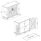 2-Piece Floral Storage Buffet Sideboard Set - 55 & 38 in Width - 55 & 38 in Width