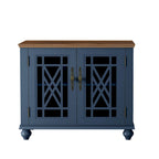 2-Piece Floral Storage Buffet Sideboard Set - 55 & 38 in Width - 55 & 38 in Width