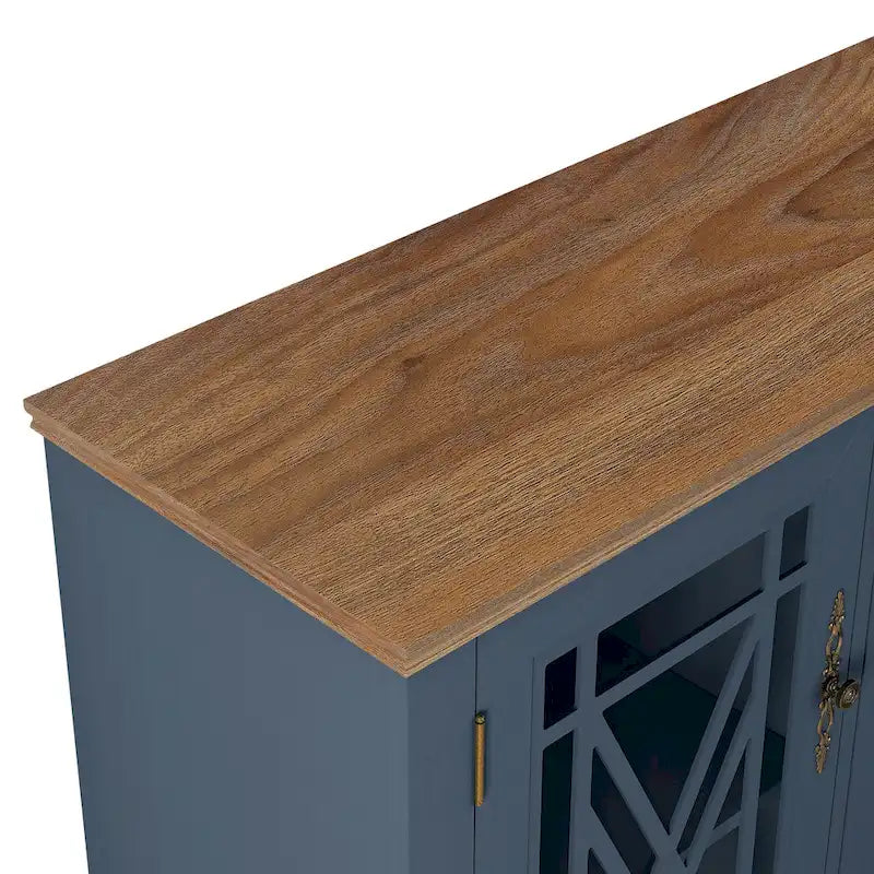 2-Piece Floral Storage Buffet Sideboard Set - 55 & 38 in Width - 55 & 38 in Width