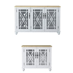 2-Piece Floral Storage Buffet Sideboard Set - 55 & 38 in Width - 55 & 38 in Width
