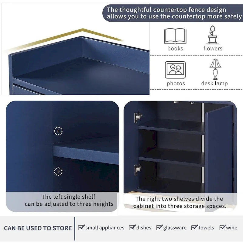 47.2  Modern Cabinet with Spacious Table and 4 Doors Sideboard/Buffet