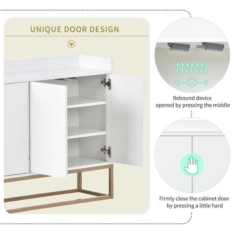 47.2  Modern Cabinet with Spacious Table and 4 Doors Sideboard/Buffet