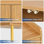 Moasis Double Sideboard Buffet Cabinet with Storage Shelf 4-Door Cabinet for Living Room and Kitchen