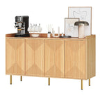 Moasis Double Sideboard Buffet Cabinet with Storage Shelf 4-Door Cabinet for Living Room and Kitchen