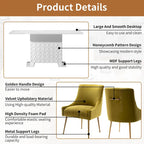7-Piece Clihome High-gloss Extendable Table Velvet Chair Dining Set
