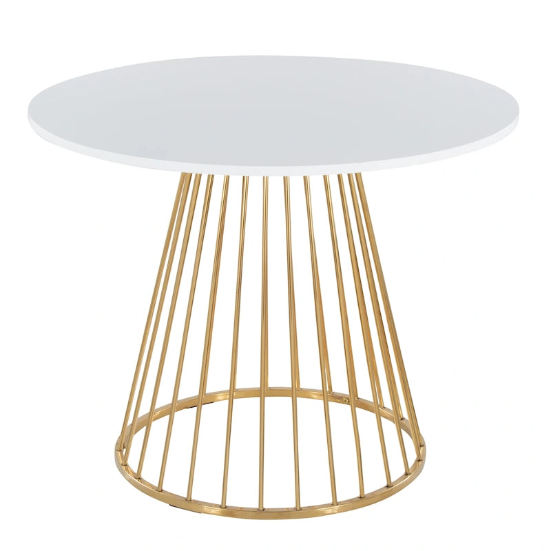 Silver Orchid Canary Pugo Round Dining Table with Pedestal Base