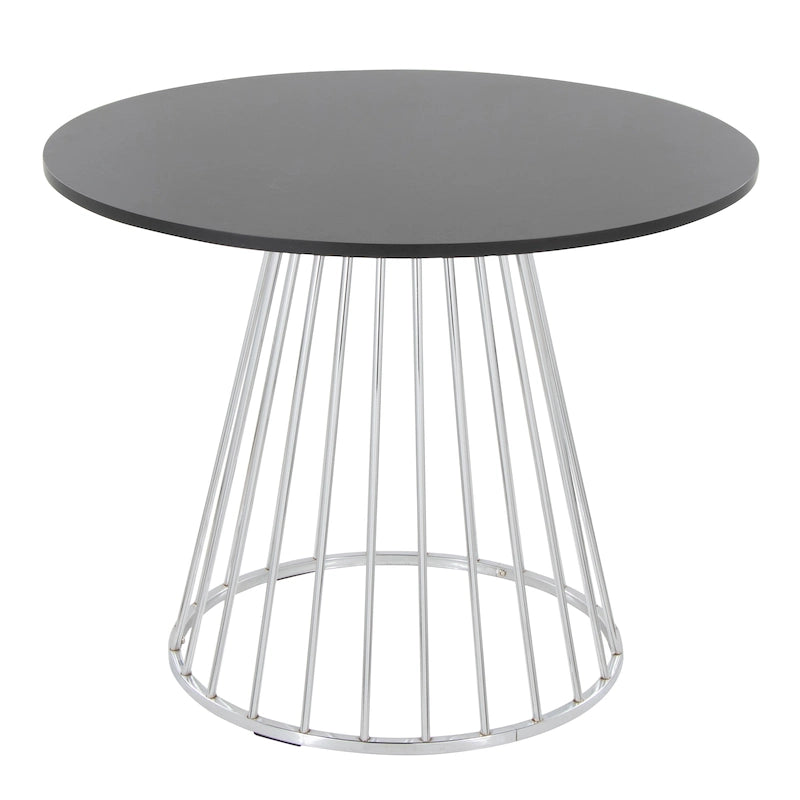 Silver Orchid Canary Pugo Round Dining Table with Pedestal Base