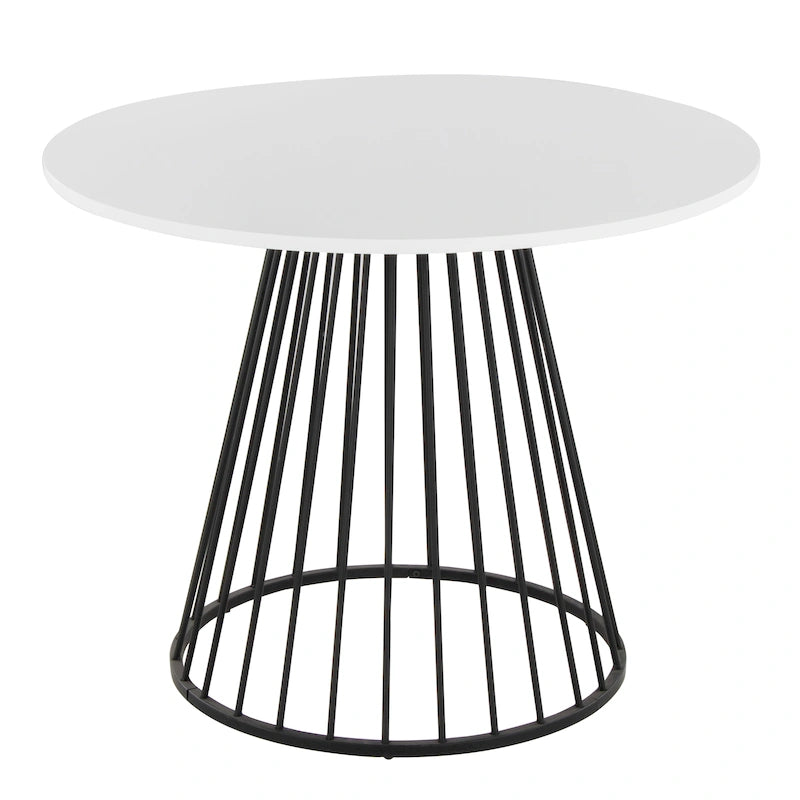 Silver Orchid Canary Pugo Round Dining Table with Pedestal Base