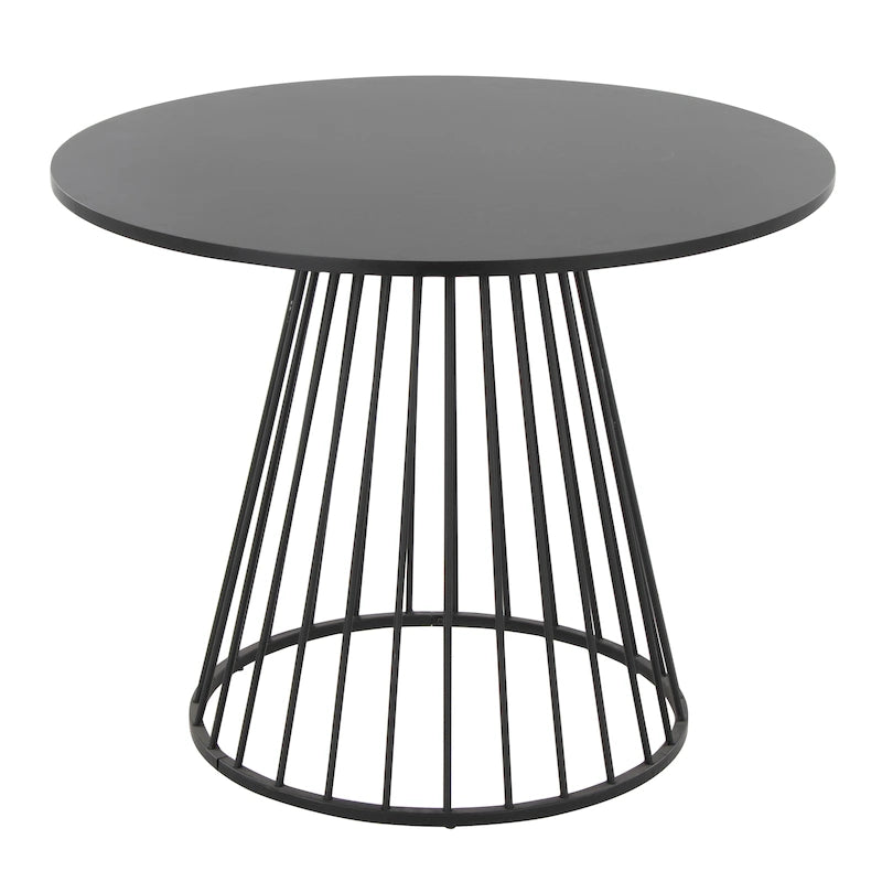 Silver Orchid Canary Pugo Round Dining Table with Pedestal Base