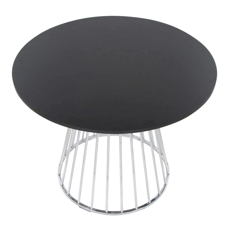 Silver Orchid Canary Pugo Round Dining Table with Pedestal Base