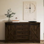 JASIWAY Barn Buffet Sideboard Cabinet with 2 Doors and 4 Drawers