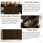 JASIWAY Barn Buffet Sideboard Cabinet with 2 Doors and 4 Drawers