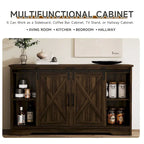 JASIWAY Barn Buffet Sideboard Cabinet with 2 Doors and 4 Drawers