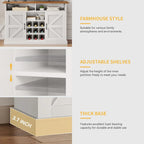 52 Farmhouse Coffee Bar Cabinet with Floating Shelf - 15.75 D x 52 W x 34 H