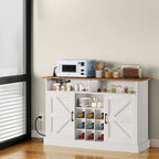 52 Farmhouse Coffee Bar Cabinet with Floating Shelf - 15.75 D x 52 W x 34 H