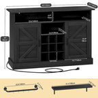 52 Farmhouse Coffee Bar Cabinet with Floating Shelf - 15.75 D x 52 W x 34 H