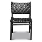 Poly and Bark Banda Teak & Leather Dining Chair - Solid Teak Wood Frame