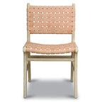 Poly and Bark Banda Teak & Leather Dining Chair - Solid Teak Wood Frame