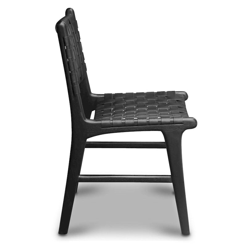 Poly and Bark Banda Teak & Leather Dining Chair - Solid Teak Wood Frame