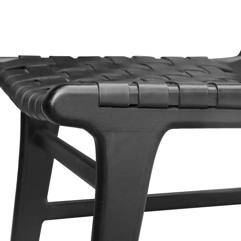 Poly and Bark Banda Teak & Leather Dining Chair - Solid Teak Wood Frame