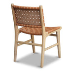 Poly and Bark Banda Teak & Leather Dining Chair - Solid Teak Wood Frame