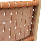 Poly and Bark Banda Teak & Leather Dining Chair - Solid Teak Wood Frame