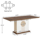 55  Dining Table with Rectangle Wood Top for Kitchen Dining Room