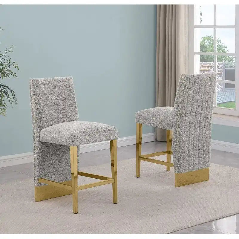 Best Quality Furniture Pleated Chrome Nailhead Trim Chair - N/A