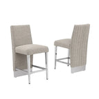 Best Quality Furniture Pleated Chrome Nailhead Trim Chair - N/A
