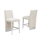 Best Quality Furniture Pleated Chrome Nailhead Trim Chair - N/A