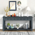 Console Table with Storage Drawers and Bottom Shelf
