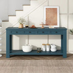 Console Table with Storage Drawers and Bottom Shelf