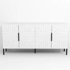 Chic Elegance 63 White European-Style Accent Buffet Sideboard Cabinet - 63 in Width