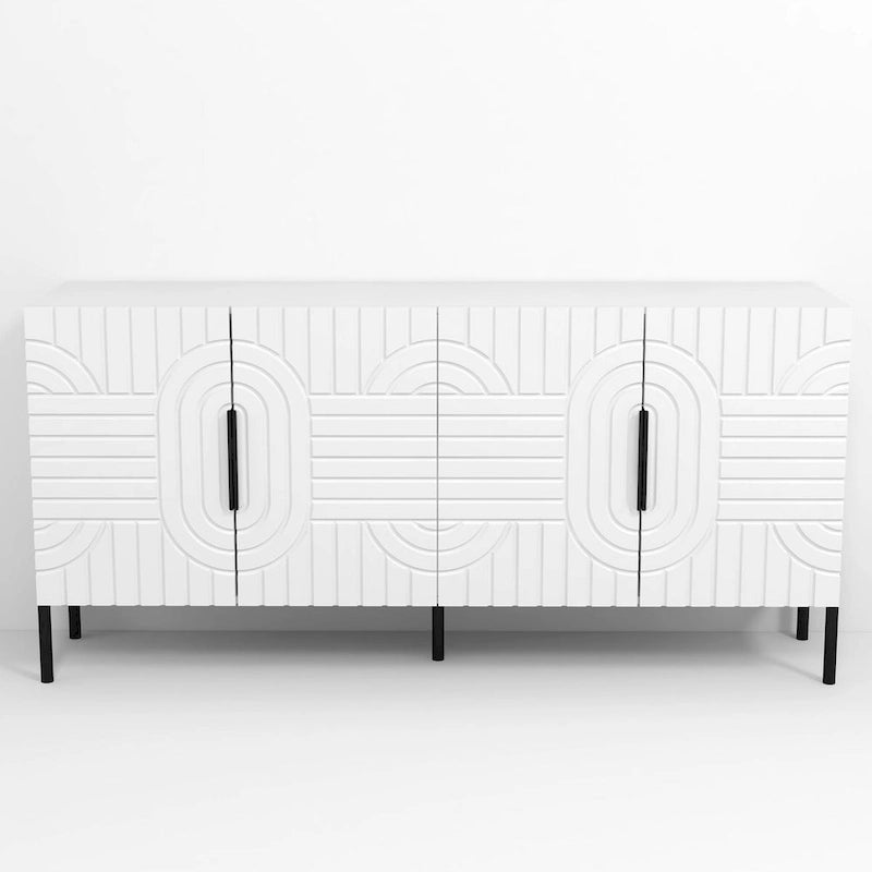 Chic Elegance 63 White European-Style Accent Buffet Sideboard Cabinet - 63 in Width