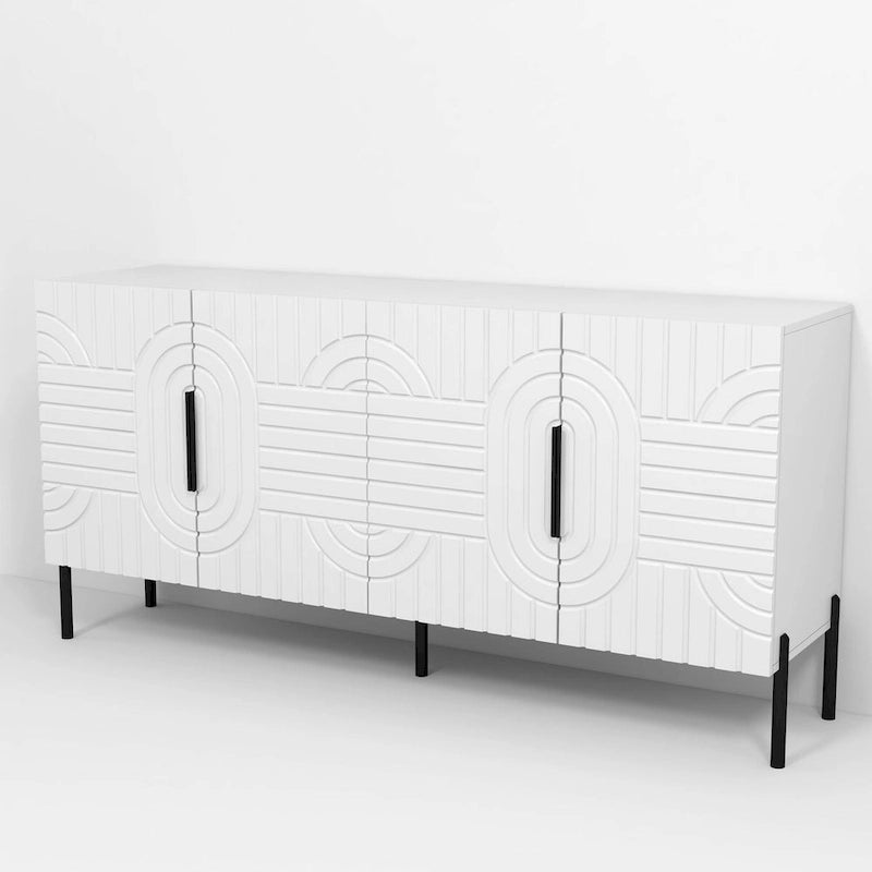 Chic Elegance 63 White European-Style Accent Buffet Sideboard Cabinet - 63 in Width