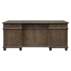 Carson Wood Double Pedestal Executive Desk, Writing Table, Office Desk, Gray