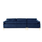 L-Shaped 3-Seater Velvet Combination Sofa with Recliner